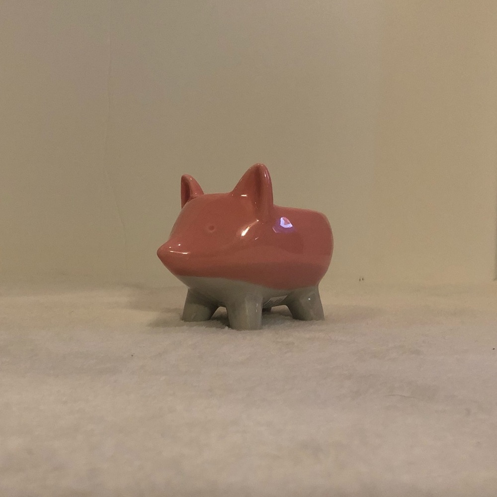 Apropos Home Collection Pink White Footed Pig Trinket Bowl NWOT